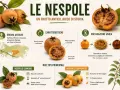 Le **nespole invernali**, frutti antichi con origini in Asia Minore, vengono raccolte a ottobre e maturano su paglia, diventando più morbide e dolci.
