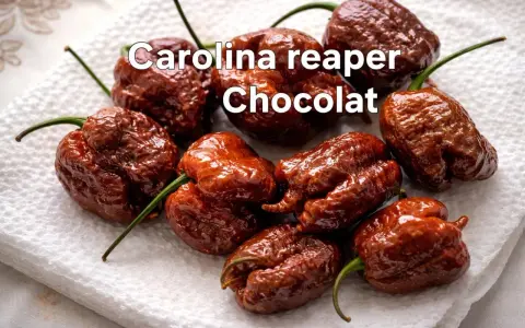 Carolina Reaper Chocolate, peperoncini scoville da record, con la loro forma bitorzoluta e il colore intenso.