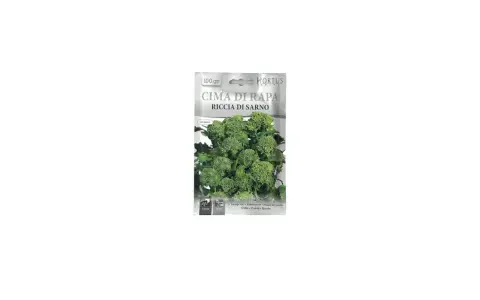 Confezione di semi di Cima di Rapa Riccia di Sarno. Ideale per il periodo di raccolta autunnale.