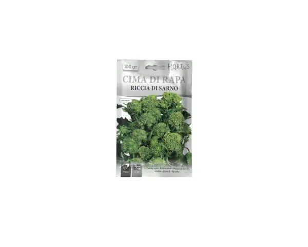 Confezione di semi di Cima di Rapa Riccia di Sarno. Ideale per il periodo di raccolta autunnale.